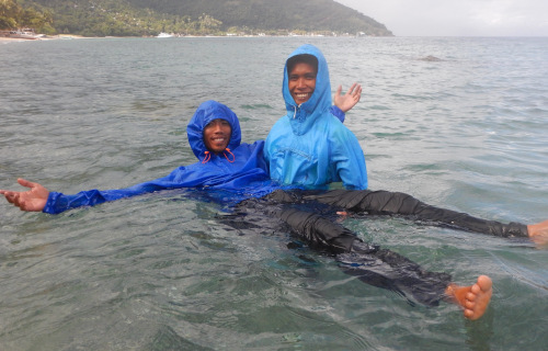 adventure swimming in clothes